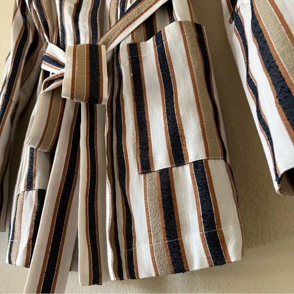 Prem the Label Striped Neutral Blazer Shorts Suit Set, size S - Picture 6 of 16